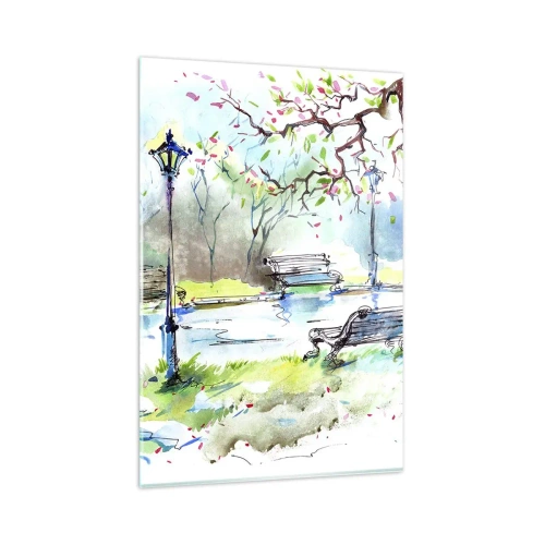 Quadro em vidro - O encanto do silêncio do parque - 80x120 cm