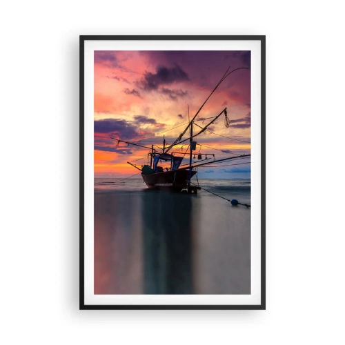 Pôster com moldura preta - Noite exótica - 61x91 cm