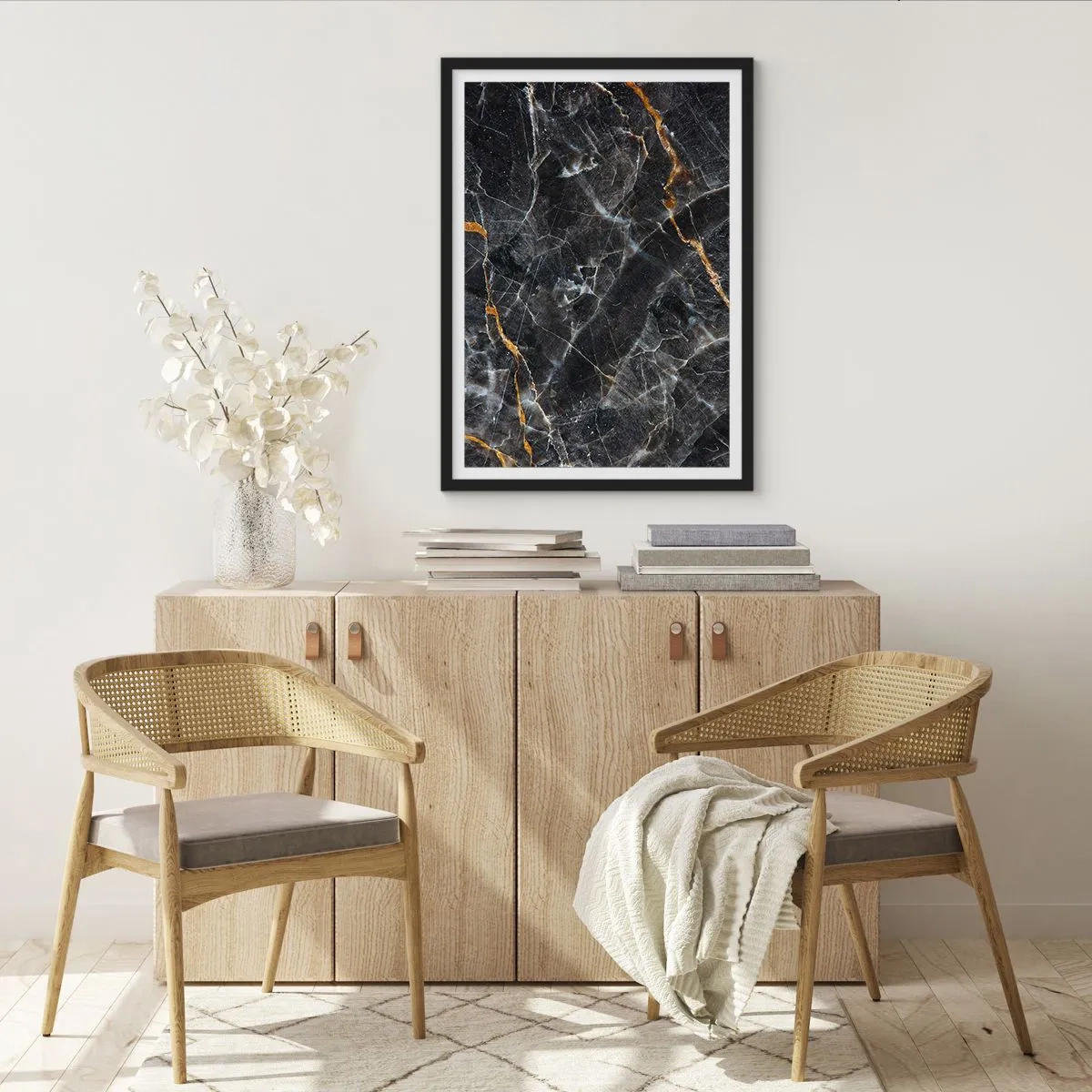 Pôster com moldura preta - A vida interior da pedra - 30x40 cm