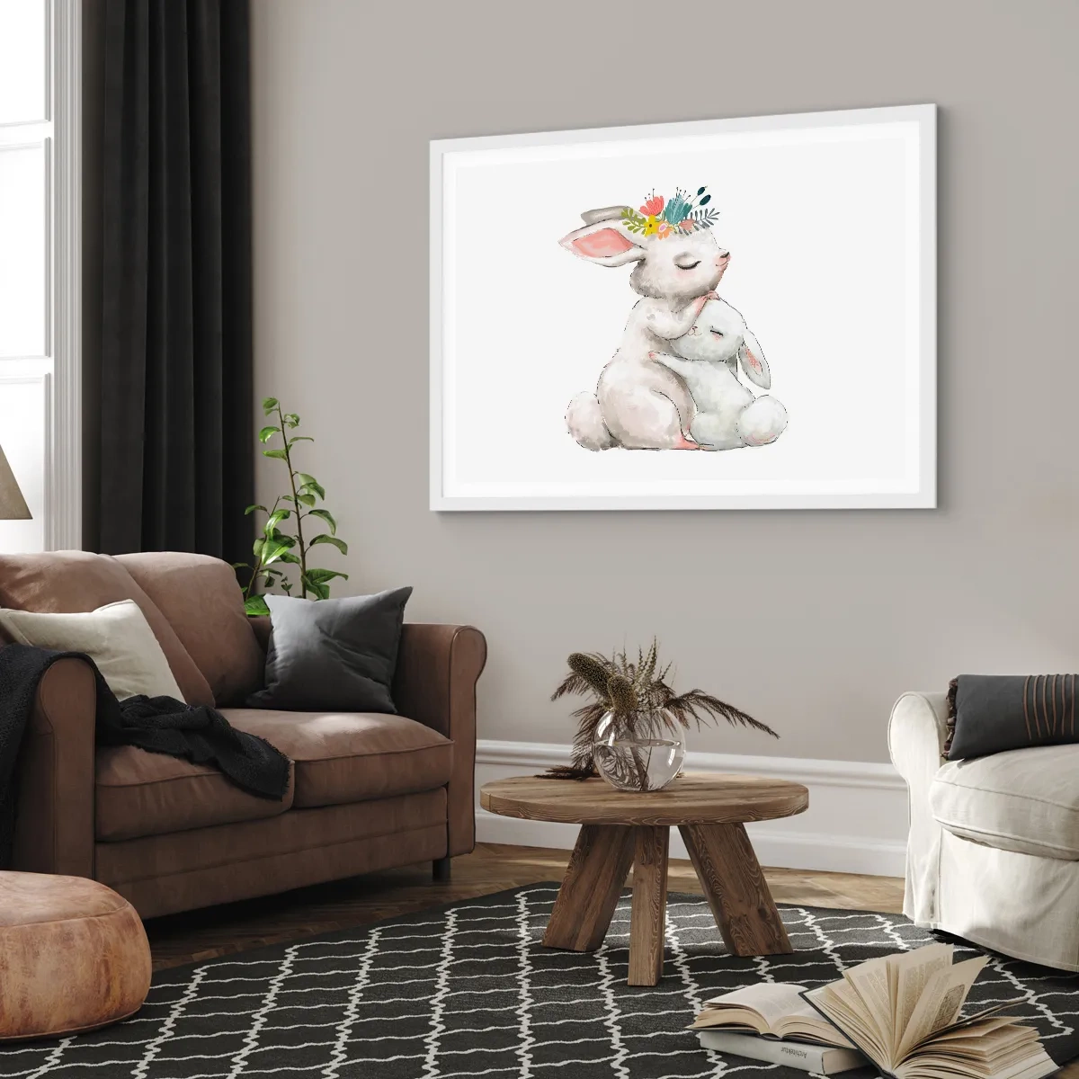 Pôster em moldura branca - Nada melhor do que amor de mãe - 50x40 cm