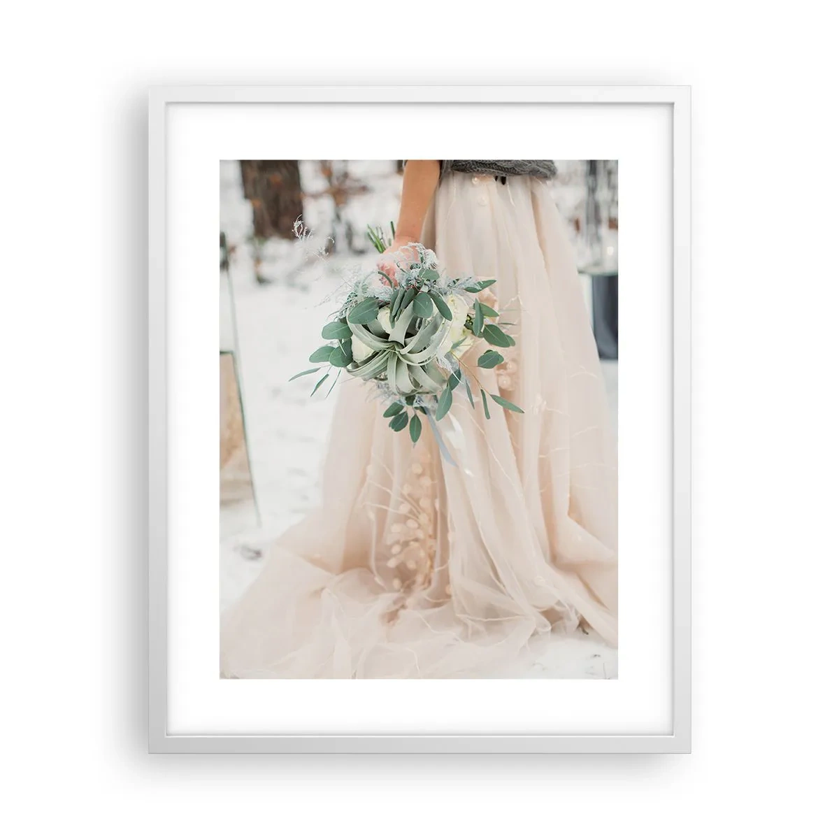 Pôster em moldura branca - E viveram felizes para sempre - 40x50 cm