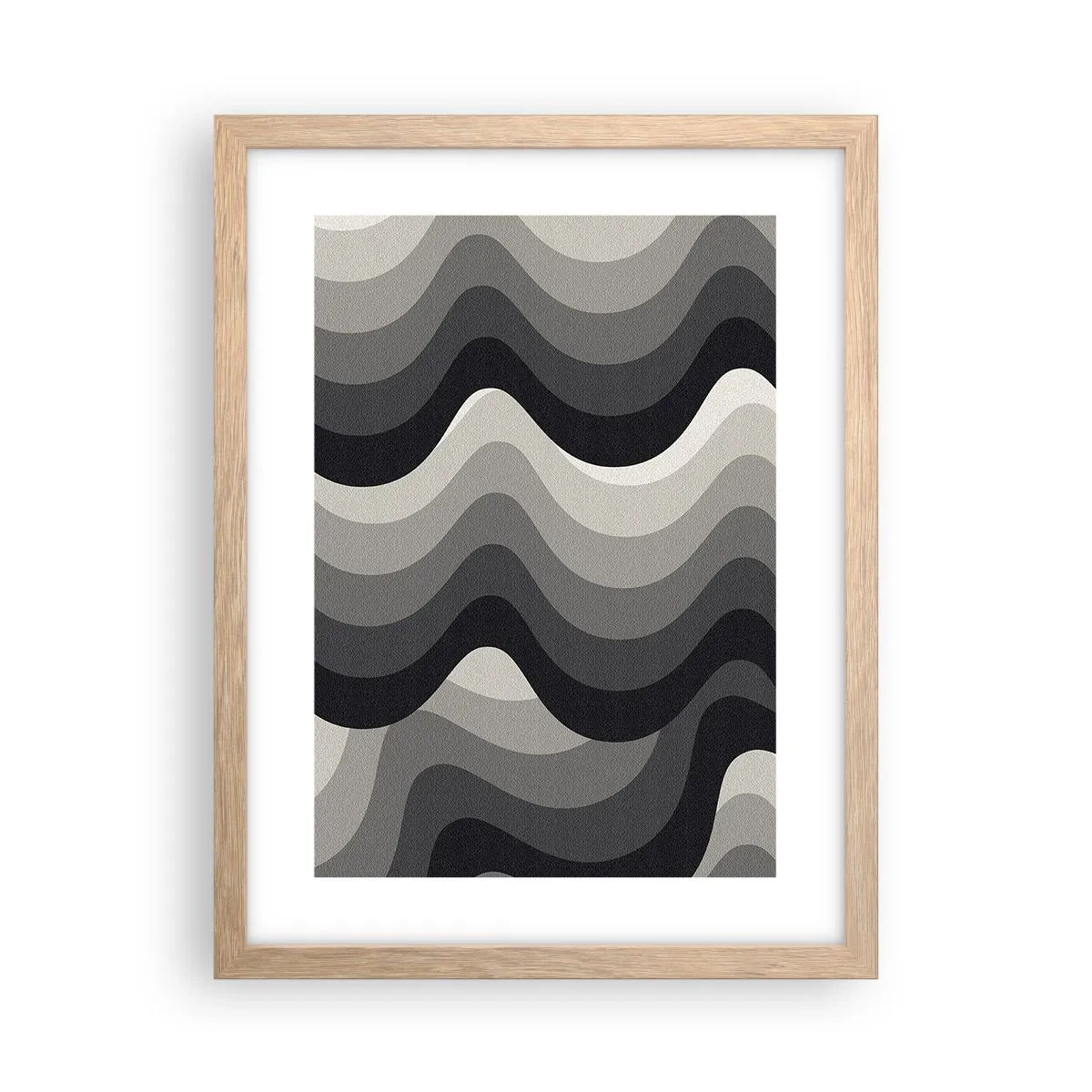Pôster com moldura de carvalho claro - Onda após onda - 30x40 cm