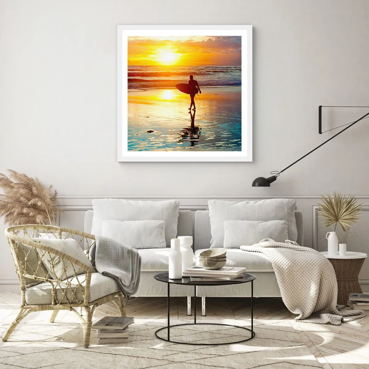 Pôster em moldura branca - O Retorno do Guerreiro - 60x60 cm