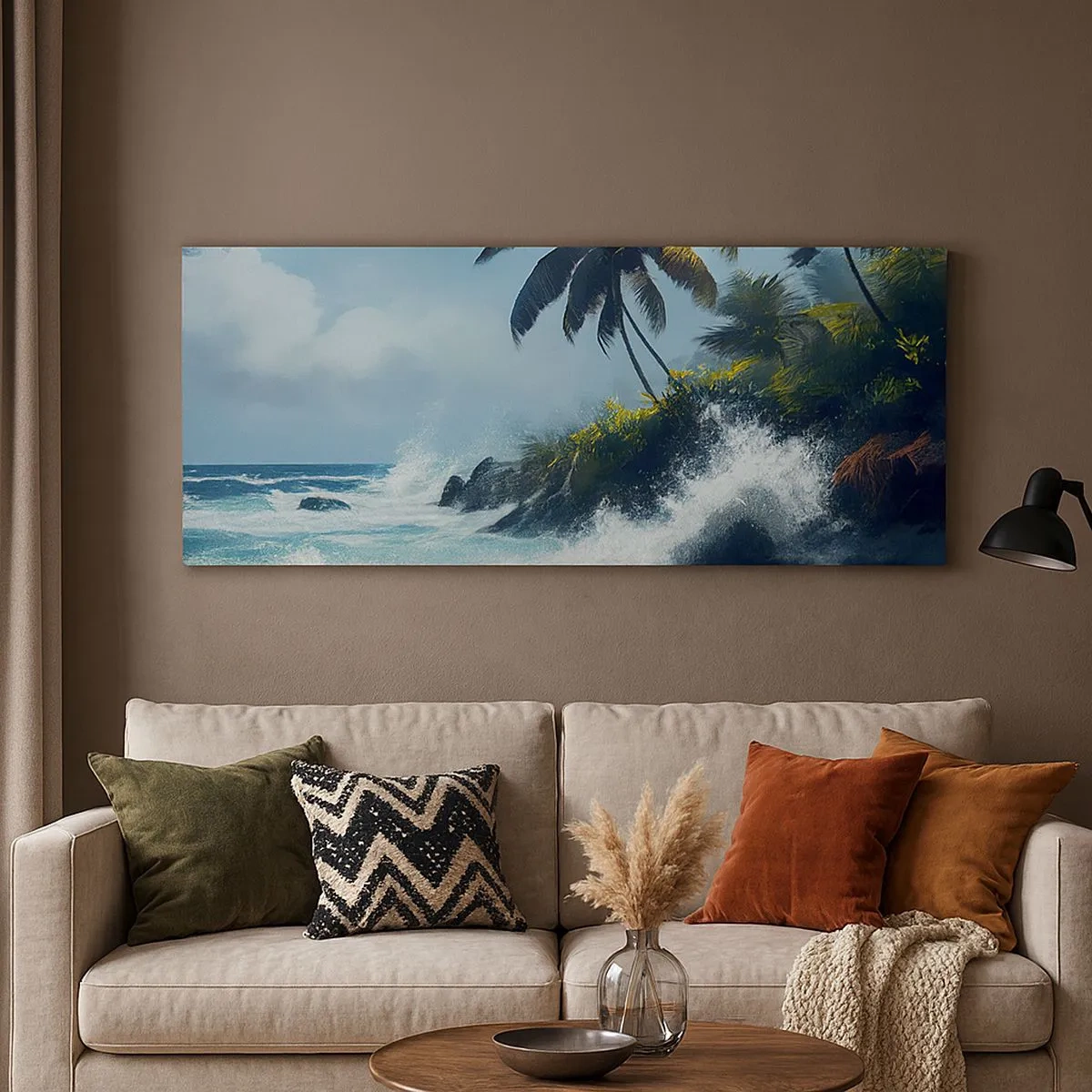 Quadro em tela - Em uma costa tropical - 100x40 cm