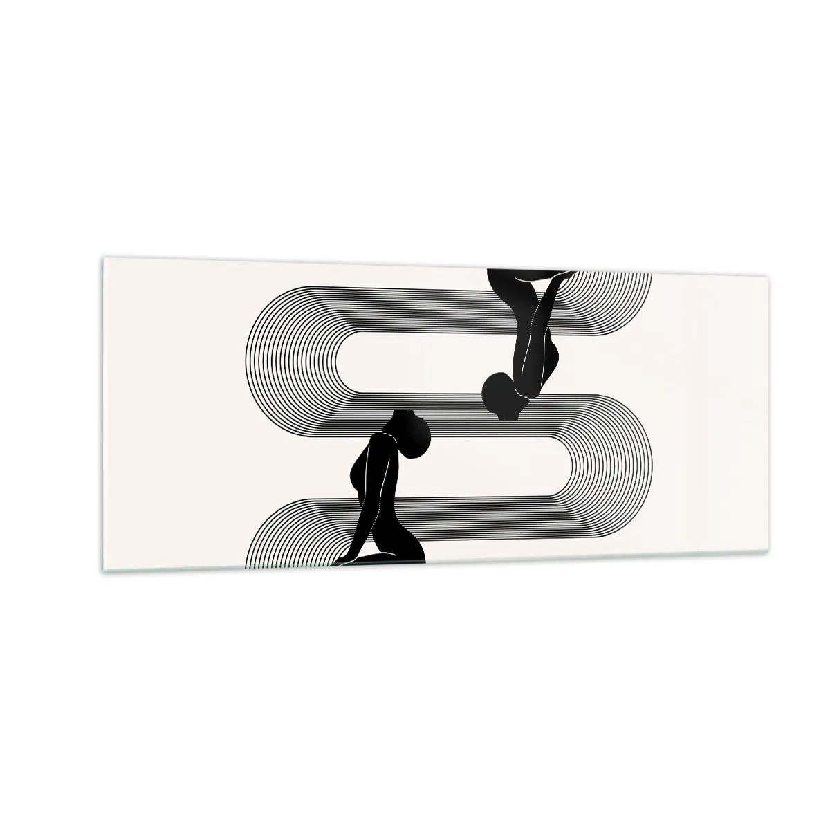 Quadro em vidro - Simetria sensual - 100x40 cm