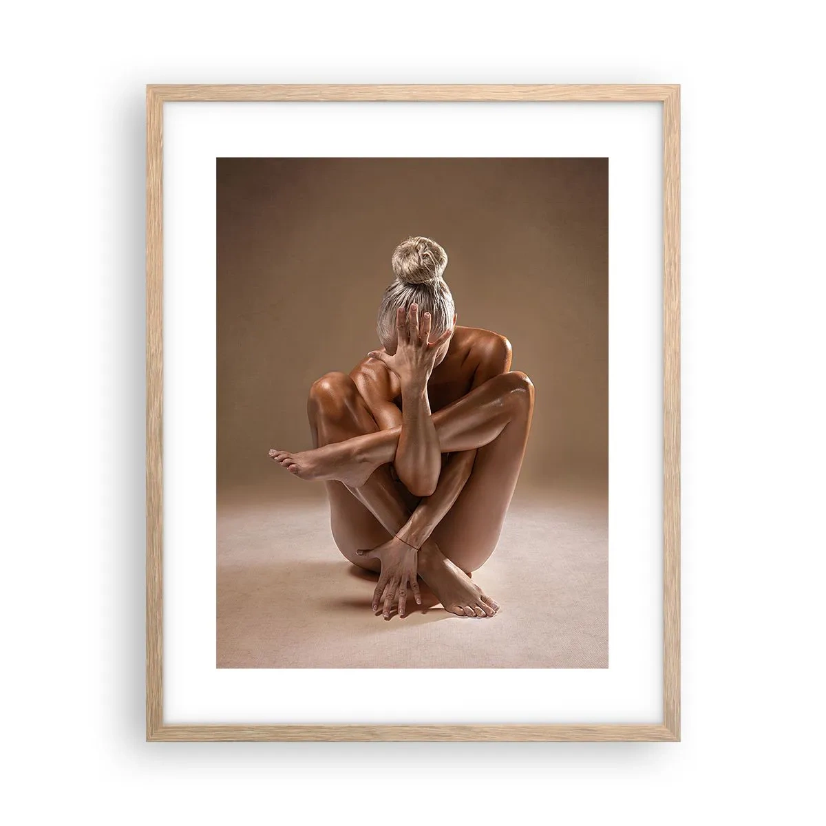 Pôster com moldura de carvalho claro - Unidade de corpo e alma - 40x50 cm