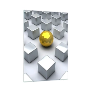 Quadro em vidro - Por que eu? Obras de arte geométricas - 70x100 cm