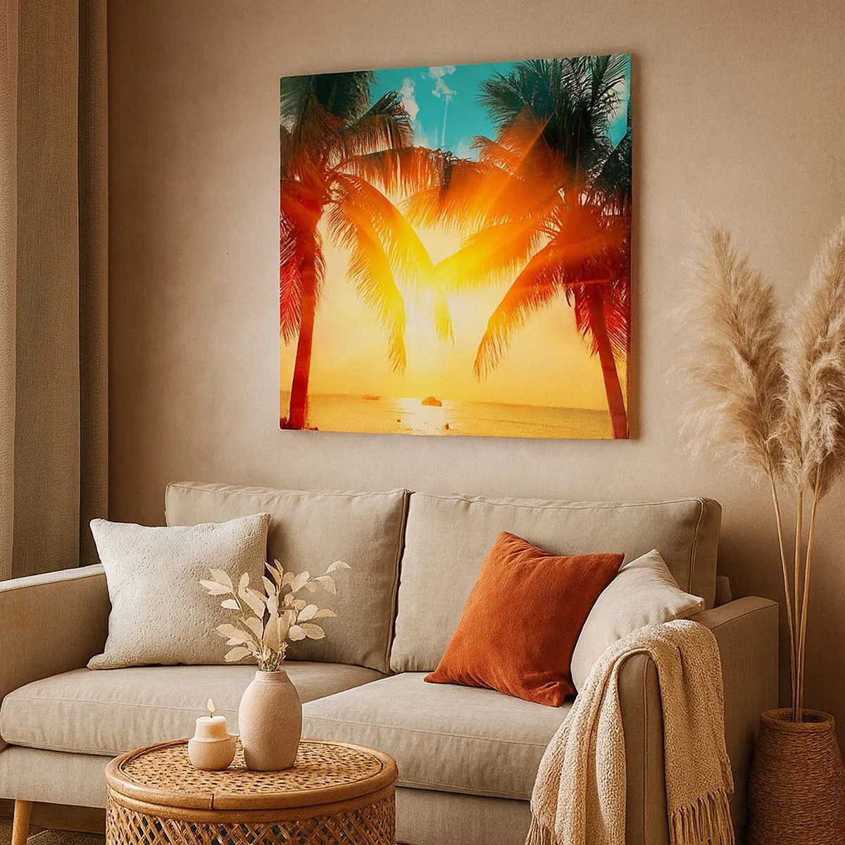 Quadro em tela - Casal exótico - 30x30 cm