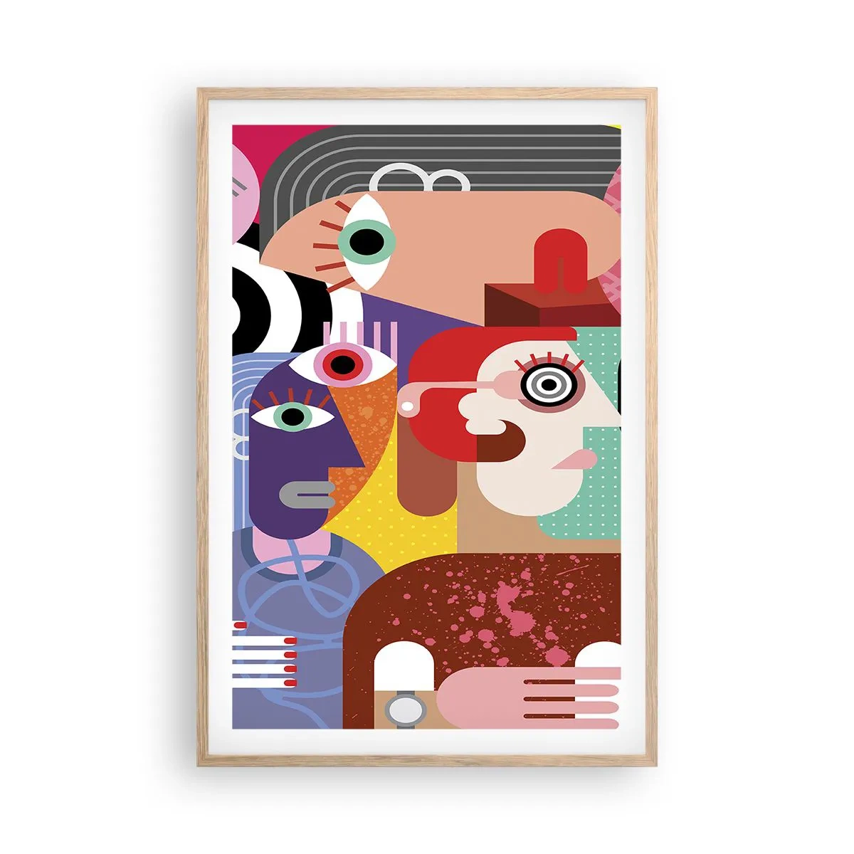 Pôster com moldura de carvalho claro - Viemos da parte do Sr. Picasso - 61x91 cm