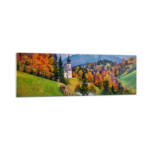 Quadro em vidro - Paisagem como uma pintura - 160x50 cm