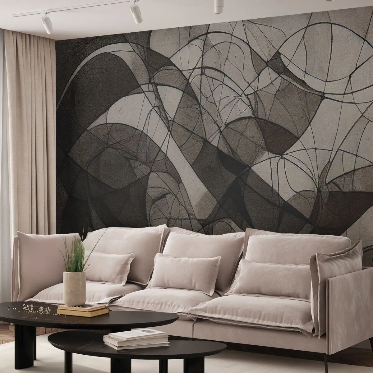 Papel de Parede Premium Sand - Circulação das cores da terra - Pedaço, Contemporâneo, GIS de cera - 150x105 cm