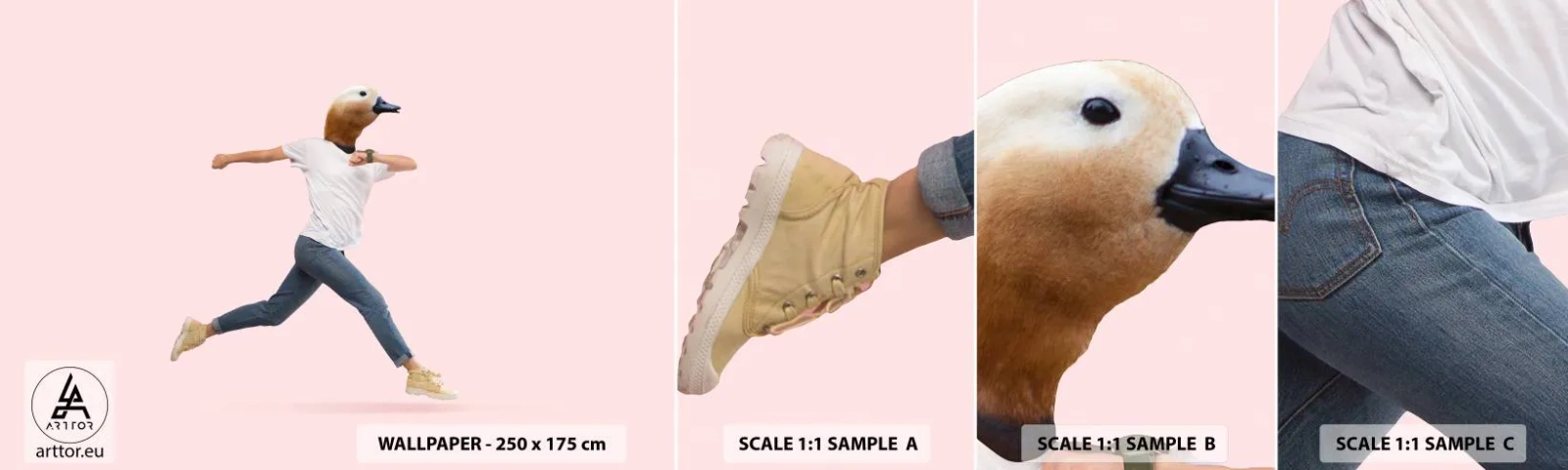 Amostra de Papel de Parede Standard Eco - Uma pitada de absurdo - Abstração, Homem, Minimalismo - 100x30 cm