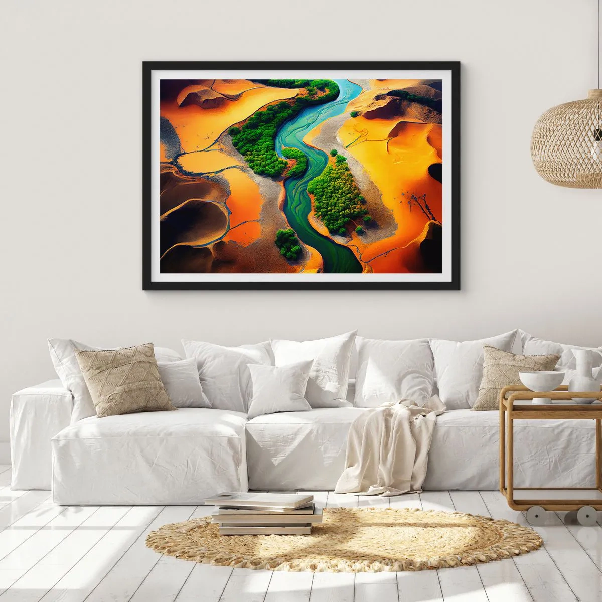 Pôster com moldura preta - Rio que dá vida - 70x50 cm