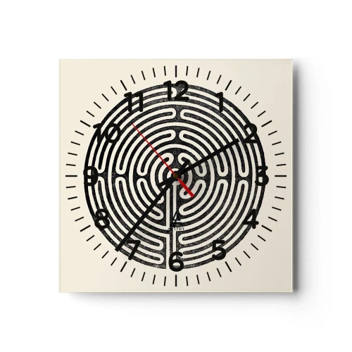 Relógio de parede - Relógio em vidro - Ordem misteriosa - 40x40 cm