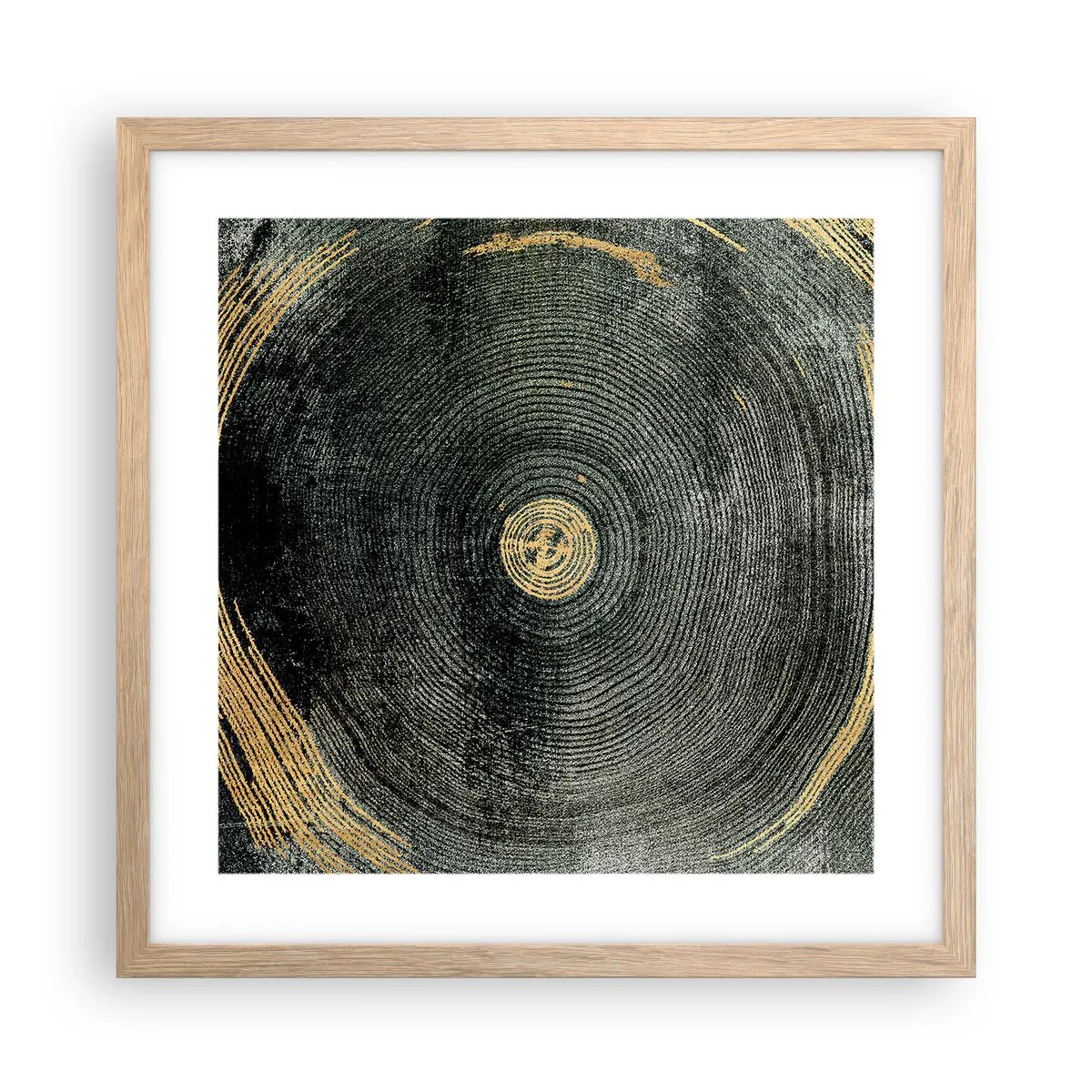 Pôster com moldura de carvalho claro - Mudança e persistência - 40x40 cm