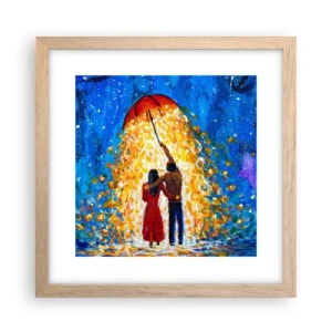 Pôster com moldura de carvalho claro - A magia de uma noite chuvosa? - 30x30 cm