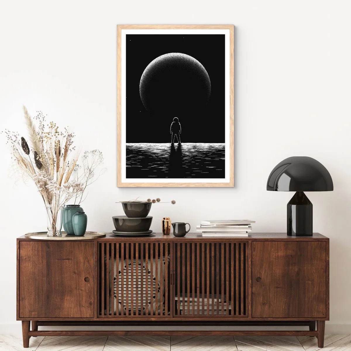 Pôster com moldura de carvalho claro - Cara a cara - 70x100 cm