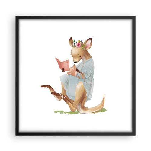 Pôster com moldura preta - Leia para mim, mamãe - 50x50 cm