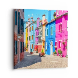 Quadro em tela - A Cidade dos Papagaios - 30x30 cm