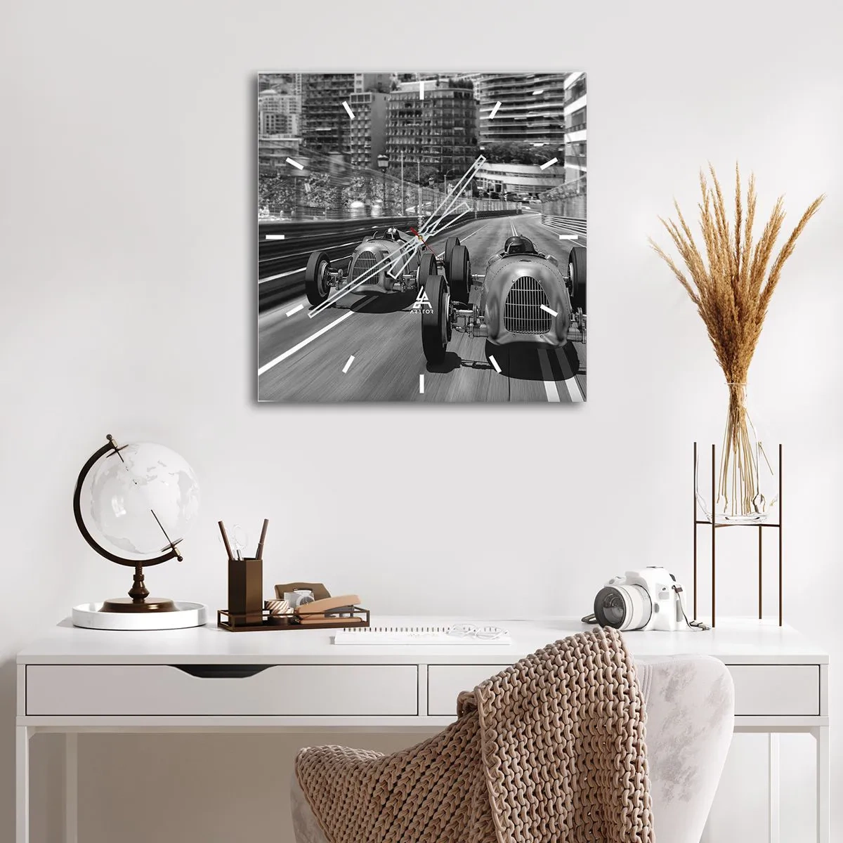 Relógio de parede - Relógio em vidro - Era uma vez em Monte Carlo - 30x30 cm