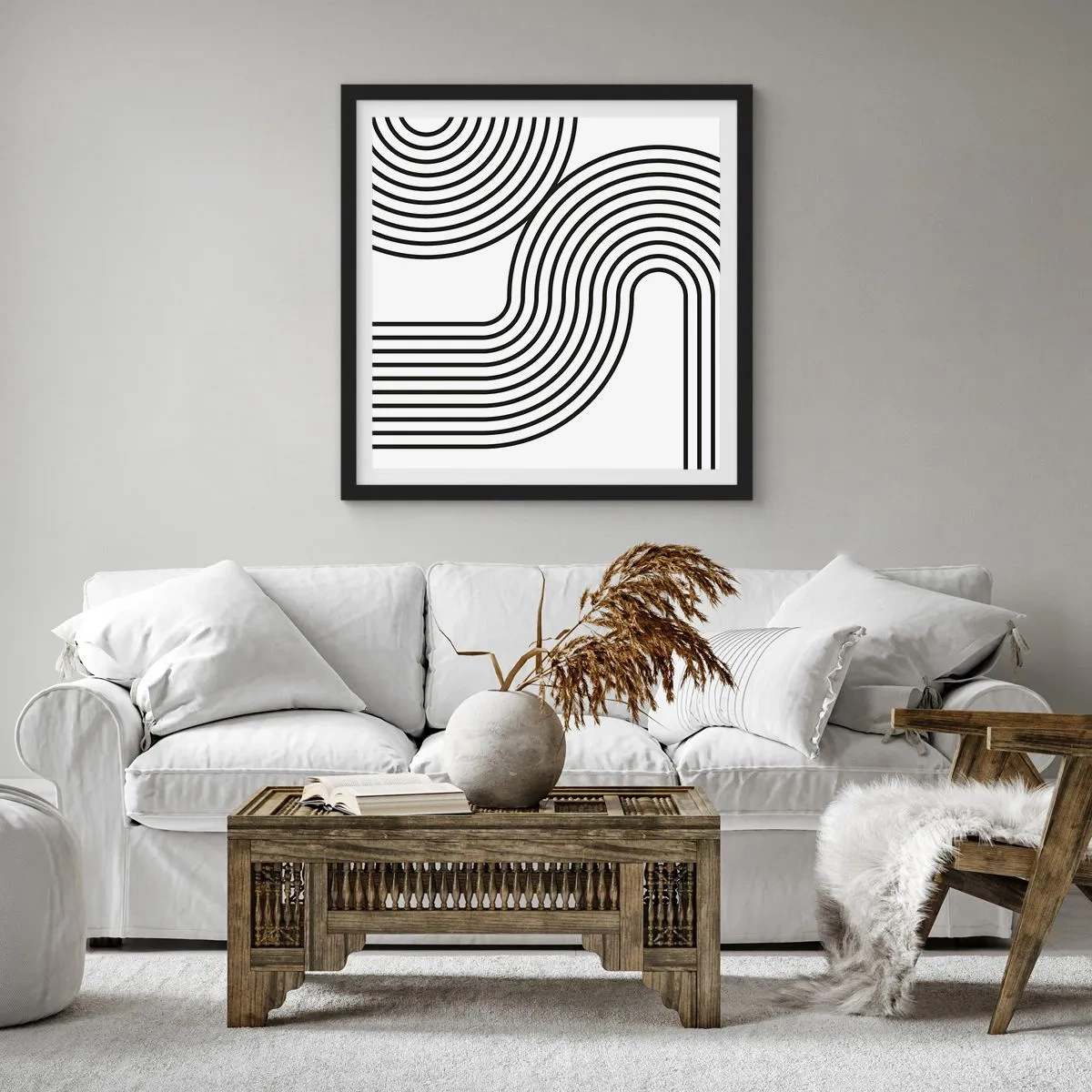 Pôster com moldura preta - Na curva - 30x30 cm