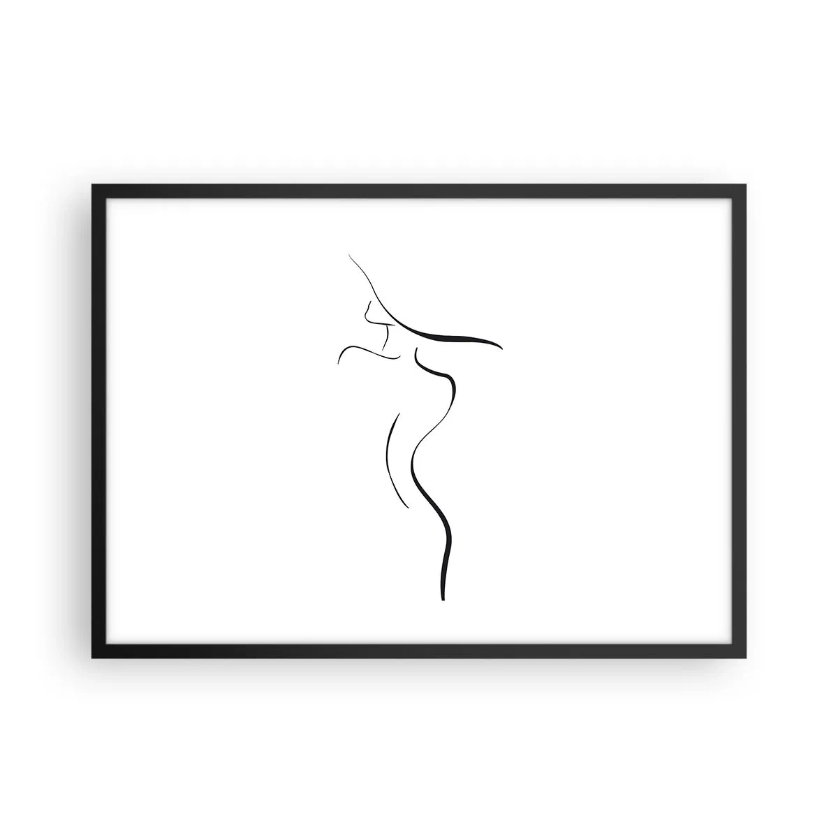 Pôster com moldura preta - Elusiva como uma onda - 70x50 cm