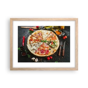 Pôster com moldura de carvalho claro - Gama de sabores - 40x30 cm