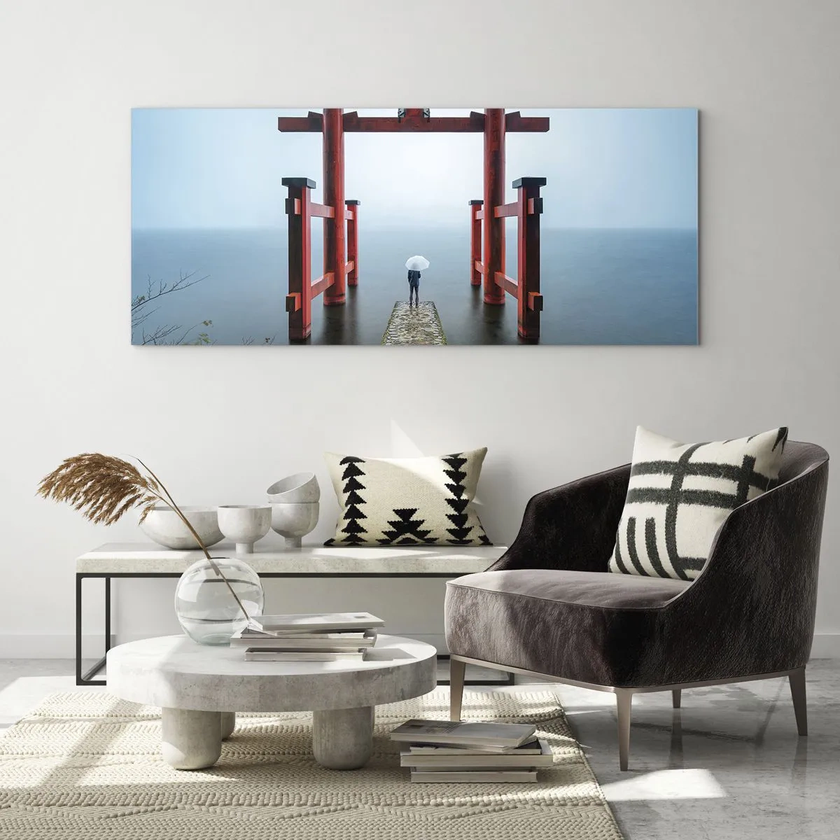 Quadro em vidro - Devaneio japonês - 120x50 cm
