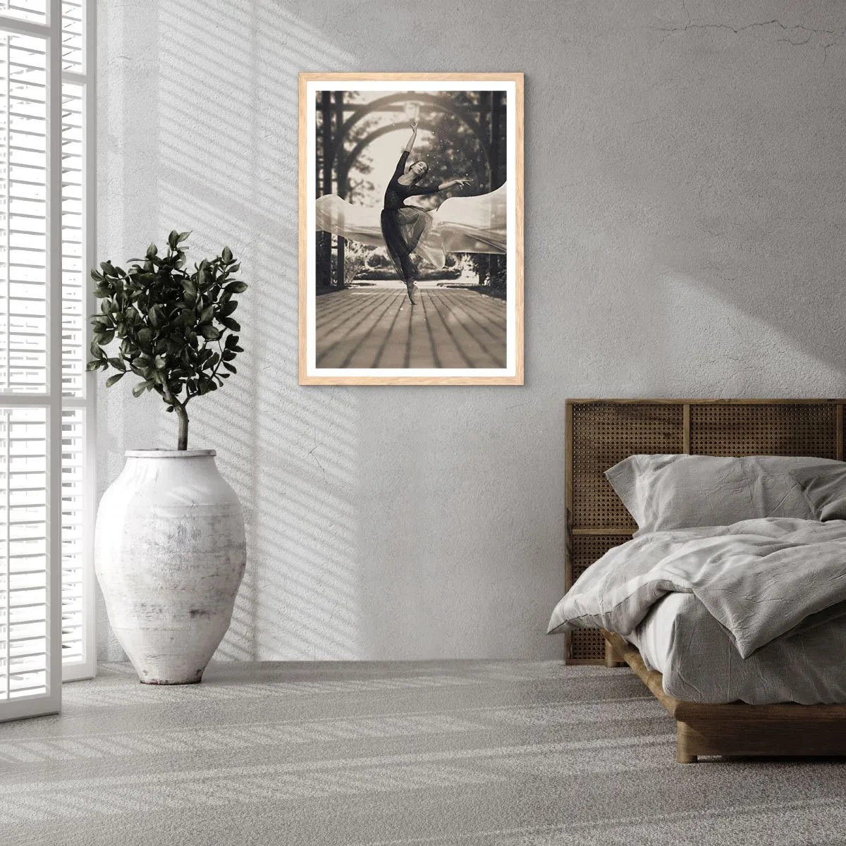 Pôster com moldura de carvalho claro - A dança do espírito do jardim - 50x70 cm