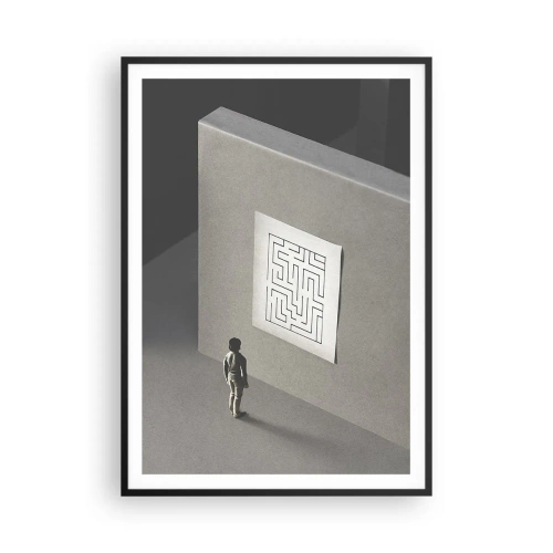 Pôster com moldura preta - Mas onde estou? - 70x100 cm