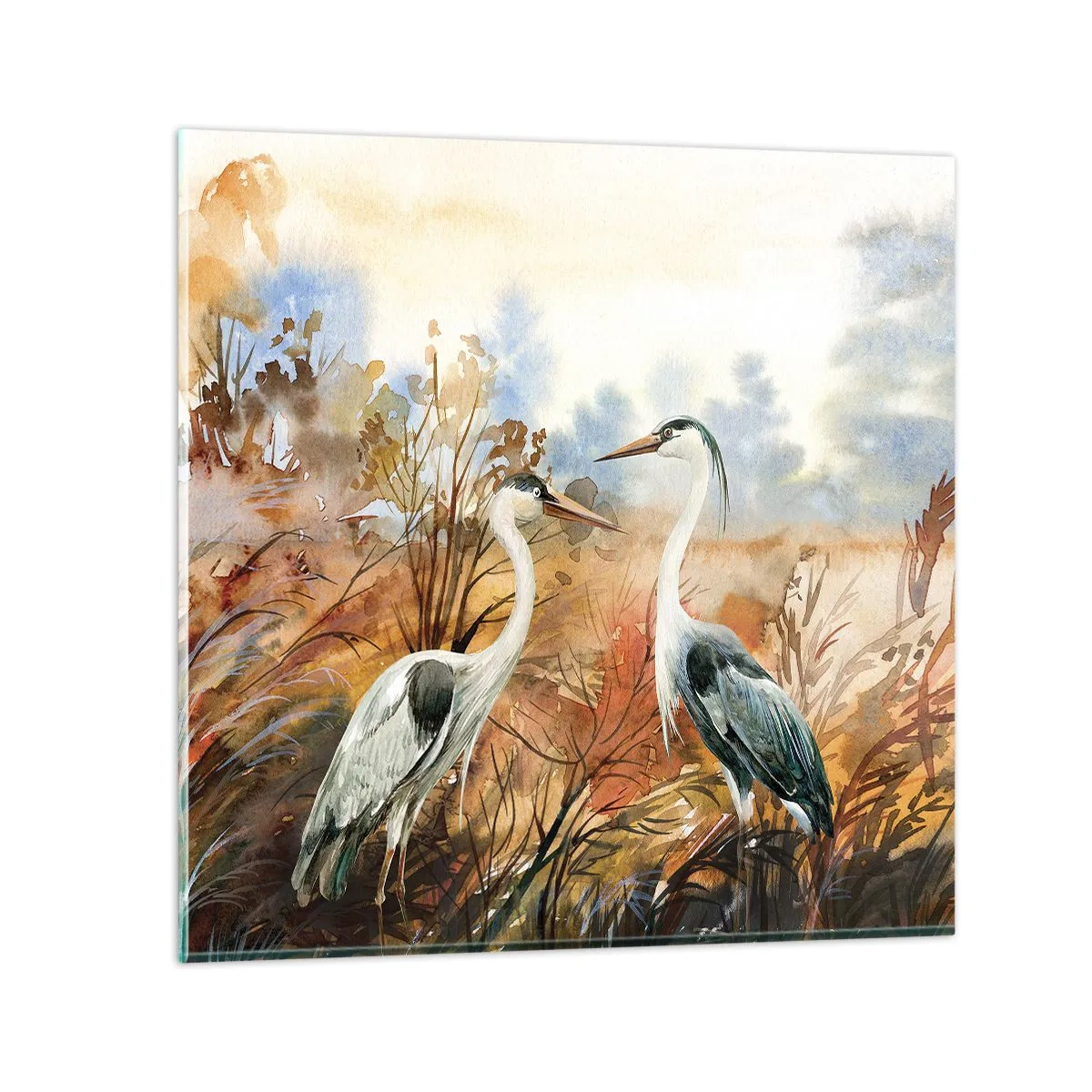 Quadro em vidro - Para onde ir no outono? - 30x30 cm