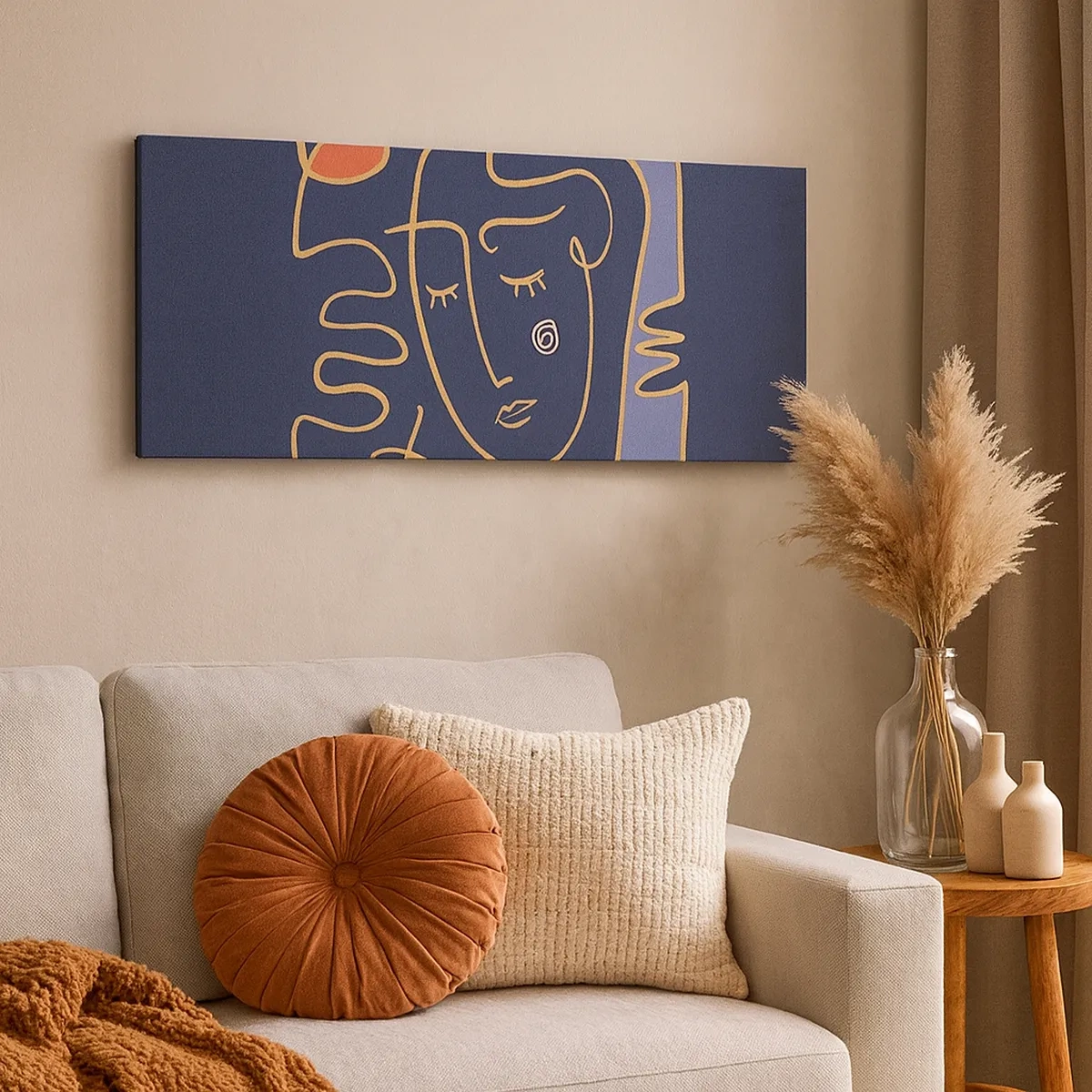 Quadro em tela - Nos pensamentos - 30x30 cm