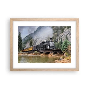 Pôster com moldura de carvalho claro - Para onde? Onde? - 40x30 cm