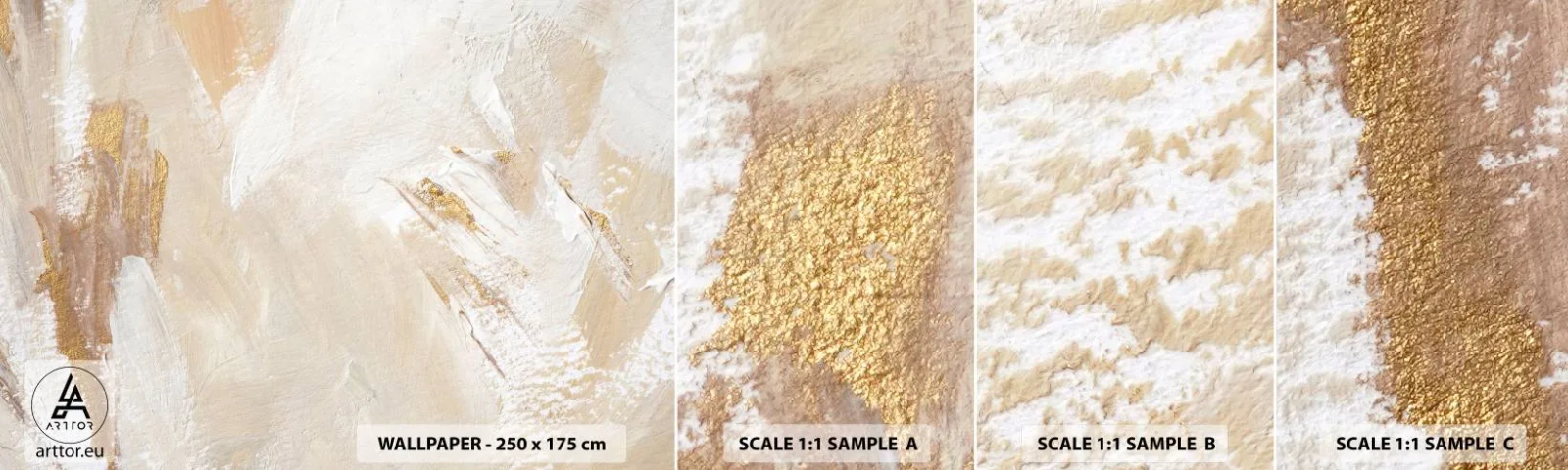 Amostra de papel de parede autocolante Deluxe Sticker - Composição pastel - Minimalista, Brilhante, Pedaço - 100x30 cm