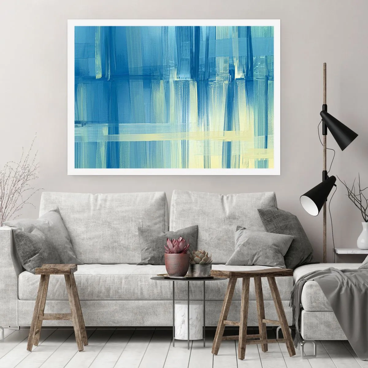 Pôster - Composição em turquesa - 91x61 cm