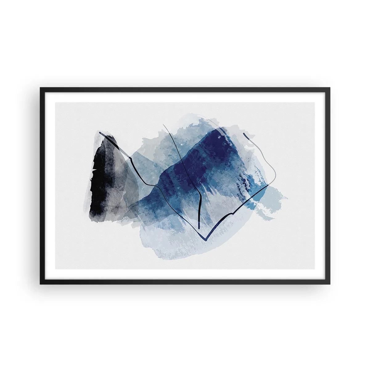 Pôster com moldura preta - Iceberg - 91x61 cm