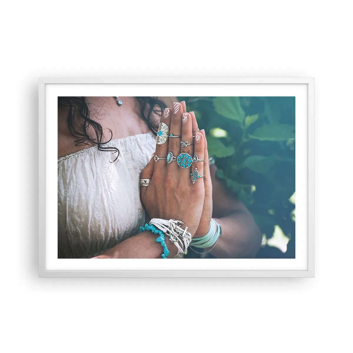 Pôster em moldura branca - Bem-vindo ao centro do ser - 70x50 cm