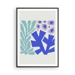 Pôster com moldura preta - Jardim subaquático - 70x100 cm