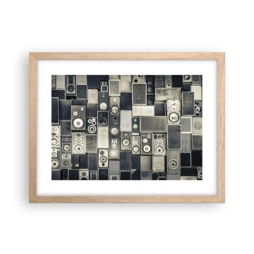 Pôster com moldura de carvalho claro - Está tudo bem - 40x30 cm