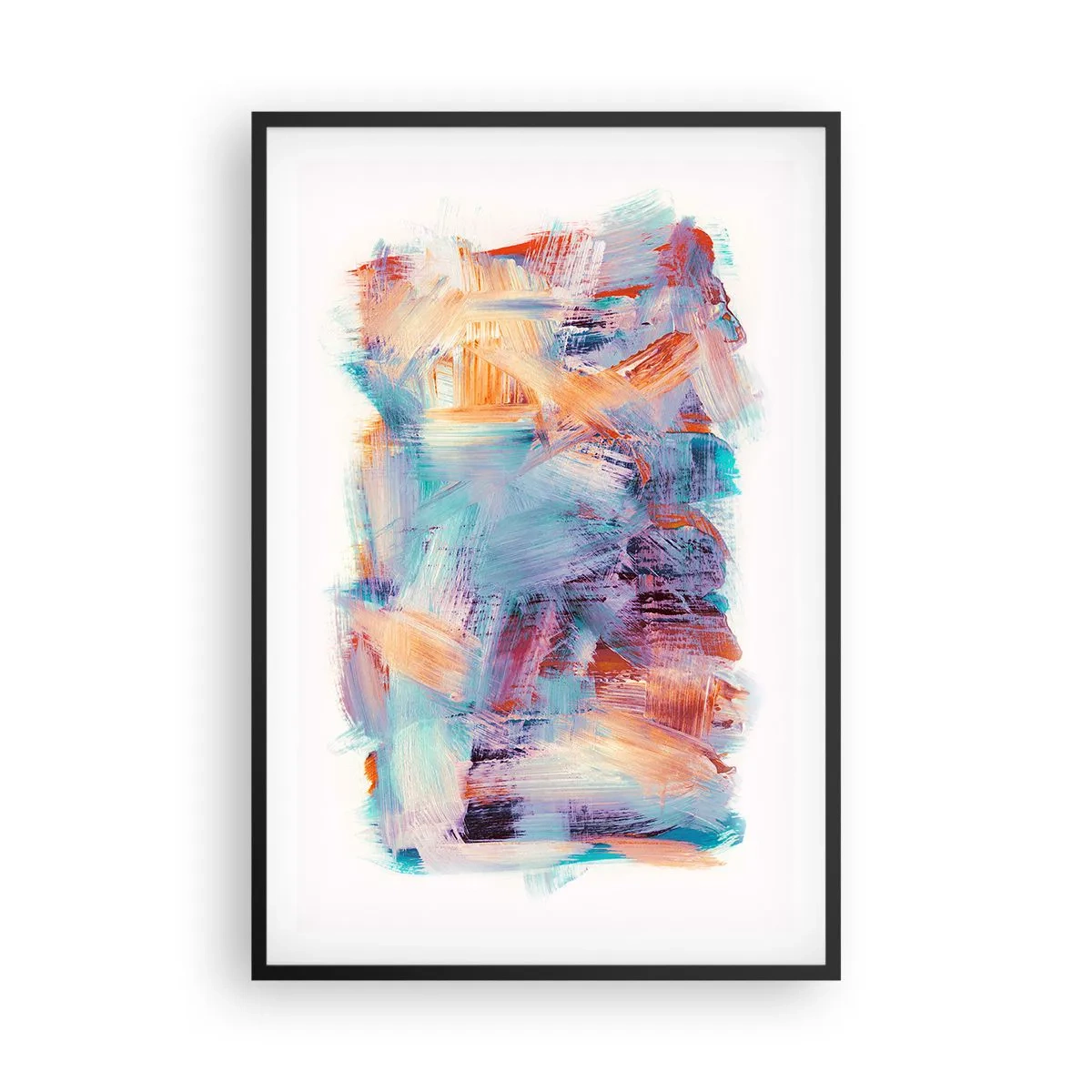 Pôster com moldura preta - Uma bagunça colorida - 61x91 cm