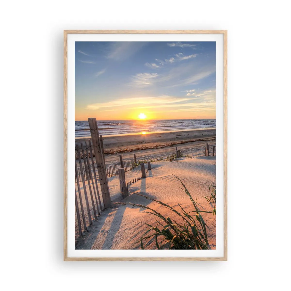 Pôster com moldura de carvalho claro - Brilho e sombra do vento - 70x100 cm