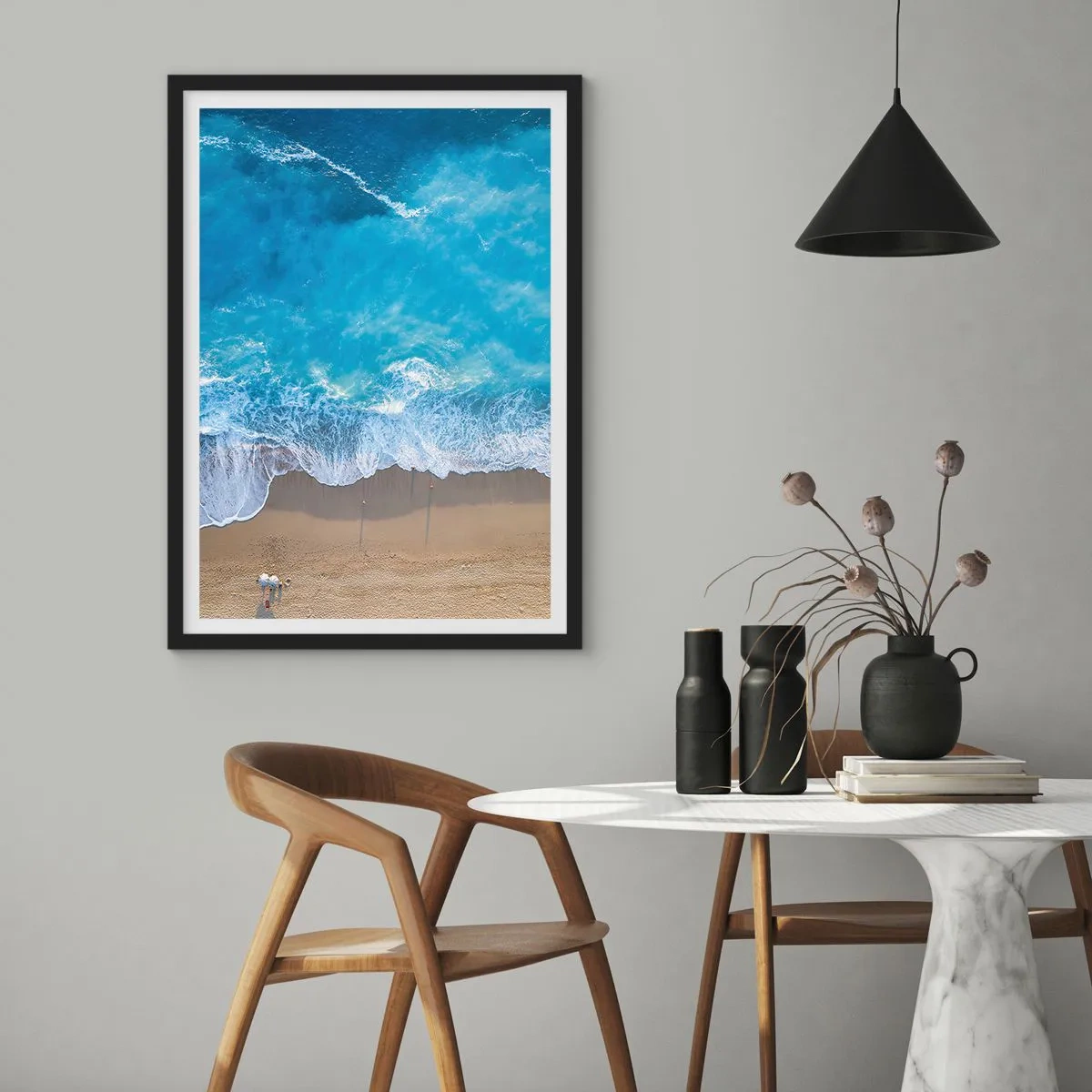 Pôster com moldura preta - O poder do azul - 61x91 cm