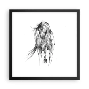 Pôster com moldura preta - Num trote gracioso - 40x40 cm