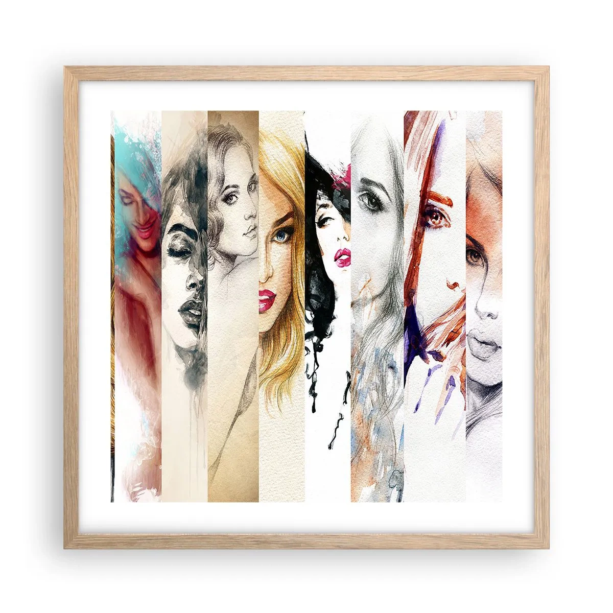 Pôster com moldura de carvalho claro - Sempre VOCÊ - 50x50 cm