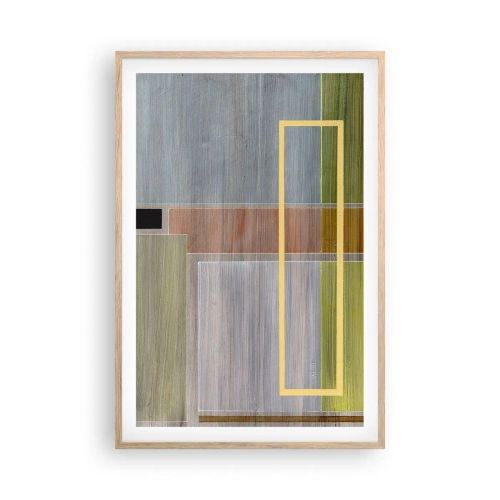 Pôster com moldura de carvalho claro - Simples e calmo - 61x91 cm