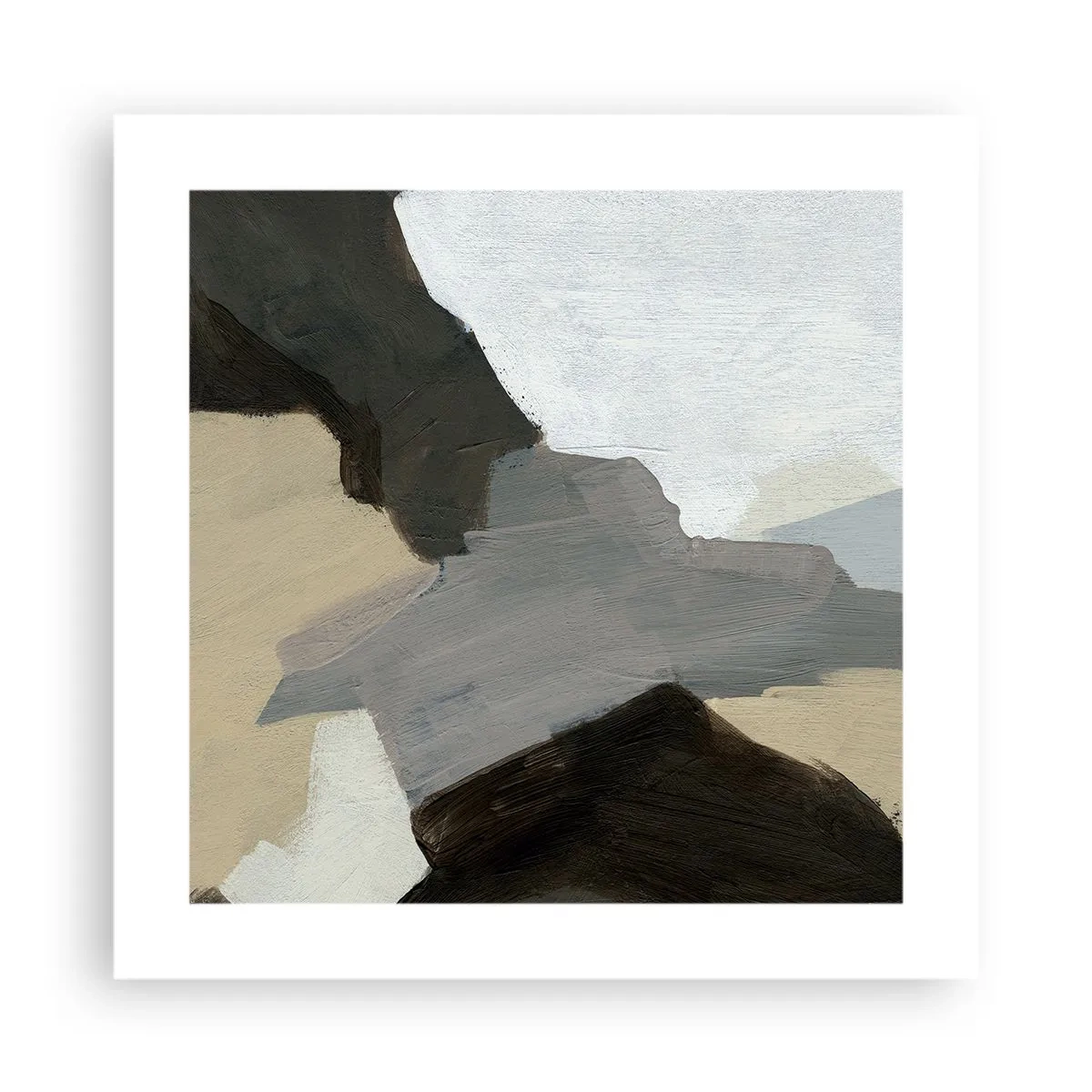 Pôster - Abstração: a encruzilhada do cinza - 40x40 cm