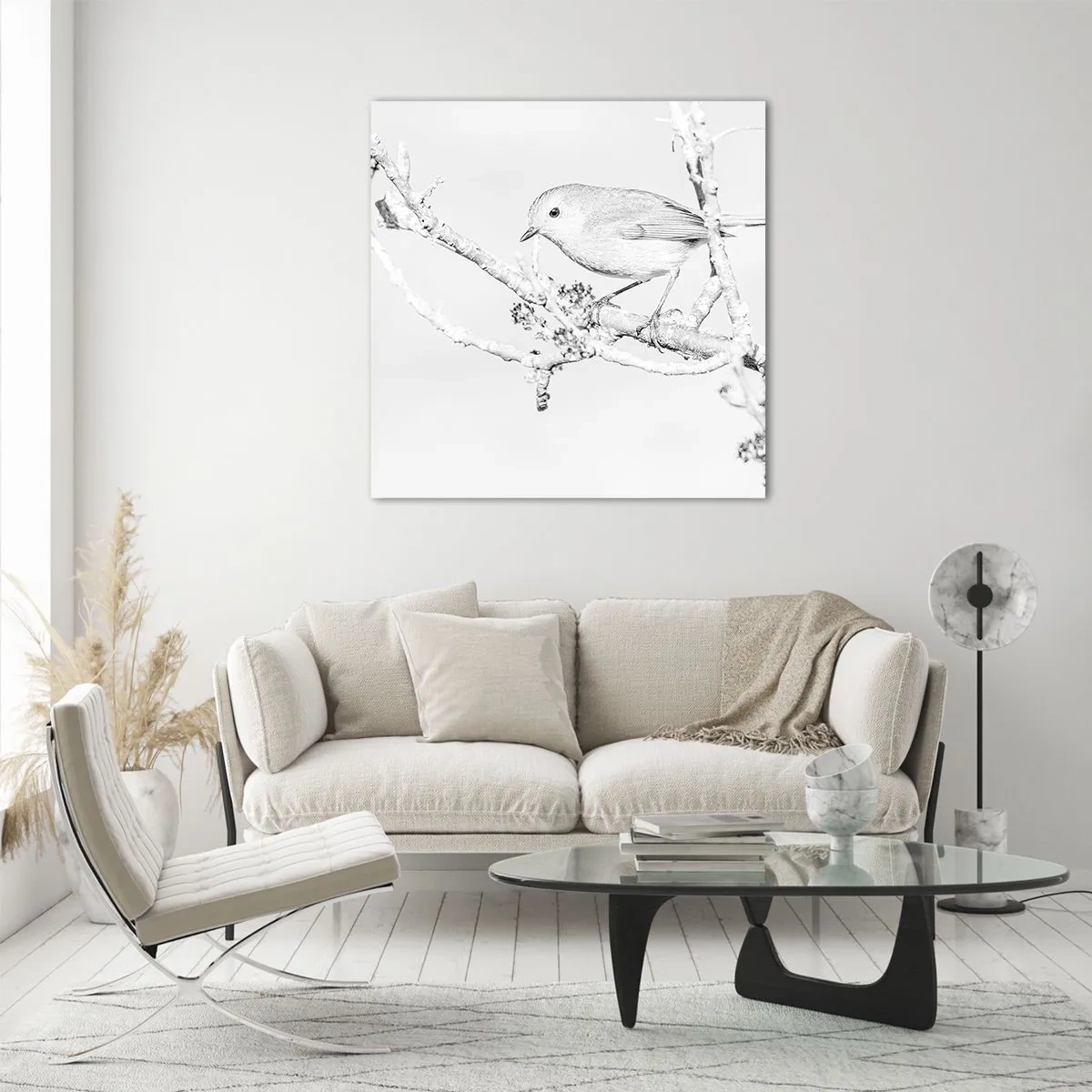 Quadro em vidro - Manhã de inverno - 50x50 cm