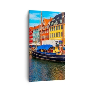 Quadro em tela - Orla alegre  - 45x80 cm