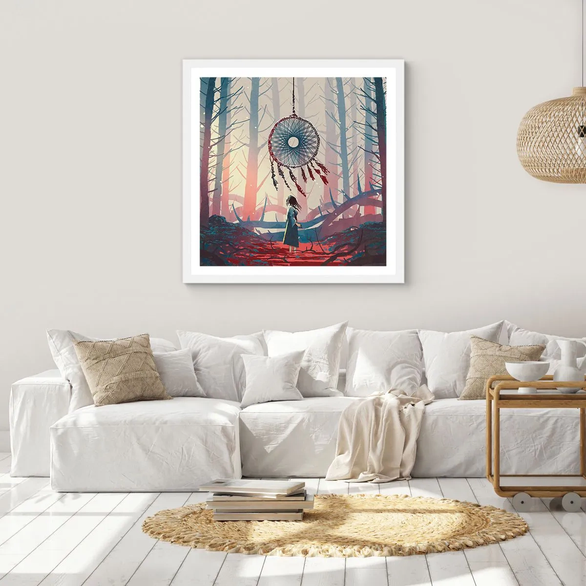 Pôster em moldura branca - O ritual secreto da felicidade - 40x40 cm