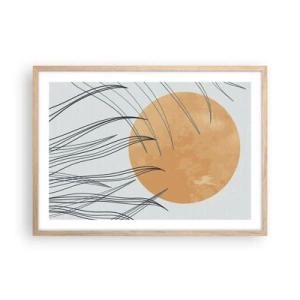 Pôster com moldura de carvalho claro - Sempre em direção ao sol - 70x50 cm